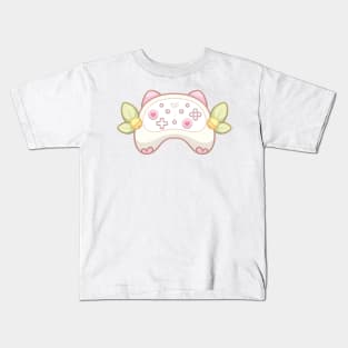 Cute Cozy Pink Gaming Console Cat Ears Controller Kids T-Shirt